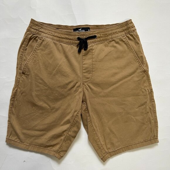 Hollister Advanced Stretch Jogger Shorts 9" Mens sz M Khaki Tan Athletic Casual - Picture 1 of 12